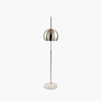 FelicianiÂ Brushed Silver Metal and White Marble Floor Lamp