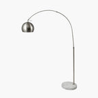 FelicianiÂ Brushed Silver Metal and White Marble Floor Lamp