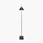 Zeta Matt Black and Antique Brass Floor Lamp
