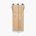 Austell Natural Wood Large Lantern Floor Lamp