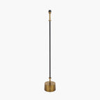 Antoine Black Croc and Antique Brass Metal Floor Lamp Base