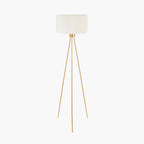 Houston Brushed Brass Metal Tripod Floor Lamp