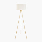 Houston Brushed Brass Metal Tripod Floor Lamp