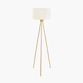 Houston Brushed Brass Metal Tripod Floor Lamp