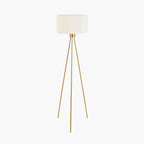 Houston Brushed Brass Metal Tripod Floor Lamp