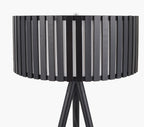 Rabanne Slatted Black Wood Tripod Floor Lamp
