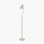 Benedict Sage and Brushed Silver Metal Floor Lamp