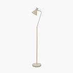 Benedict Sage and Brushed Silver Metal Floor Lamp