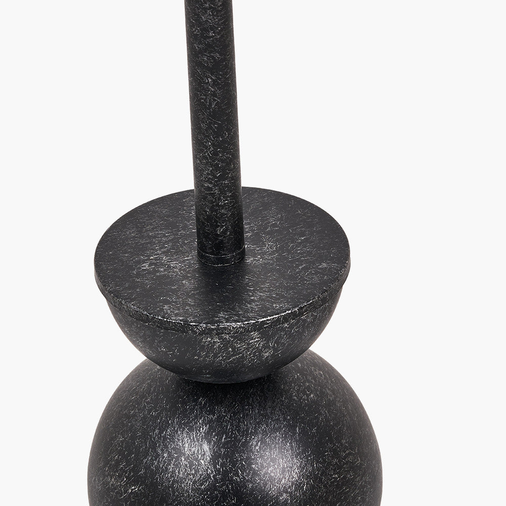 Vala Graphite Metal Textured Effect Ball Floor Lamp