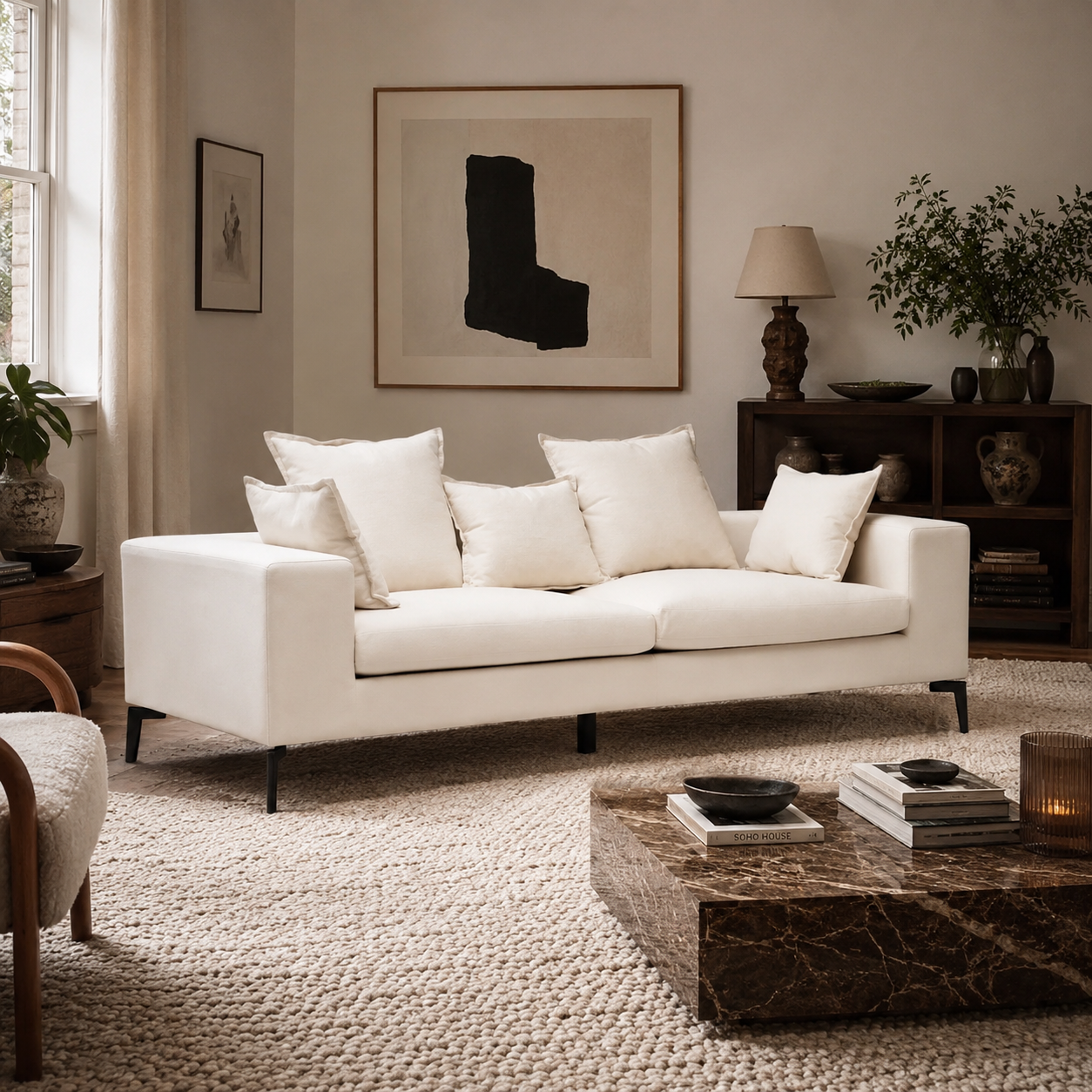 Avignon 3 Seat Cream Sofa