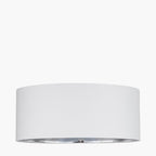 Elin 55cm Ivory Poly Cotton and Silver Lining Cylinder Shade
