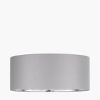 Elin 55cm Steel Grey Poly Cotton and Silver Lining Cylinder Shade
