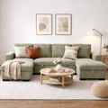 Como U Shape Sofabed With Ottoman Storage Olive Green Morgan | Malvern | Somerford | Calix | Euphoria | Plush Style