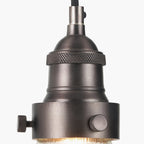 Bowery Ribbed Glass with Antique Bronze Fitting Elec Pendant