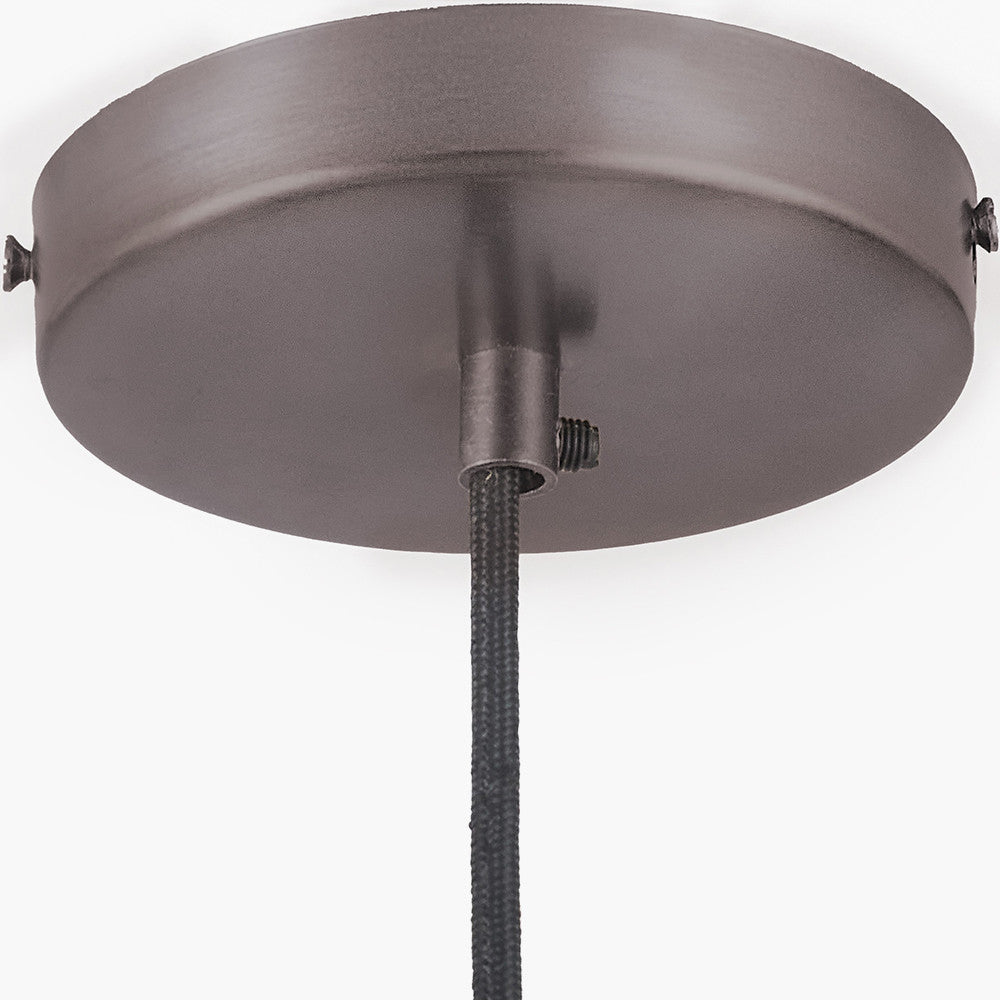 Bowery Ribbed Glass with Antique Bronze Fitting Elec Pendant