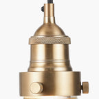 Lenox Conical Ribbed Glass with Antique Brass Fitting Elec Pendant