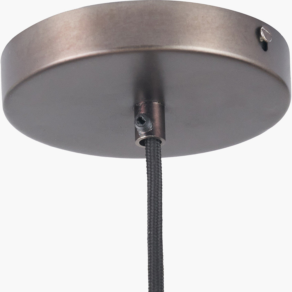 Lenox Conical Ribbed Glass with Antique Bronze Fitting Elec Pendant