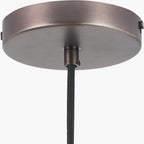 Bowery Large Ribbed Glass with Antique Bronze Fitting Elec Pendant