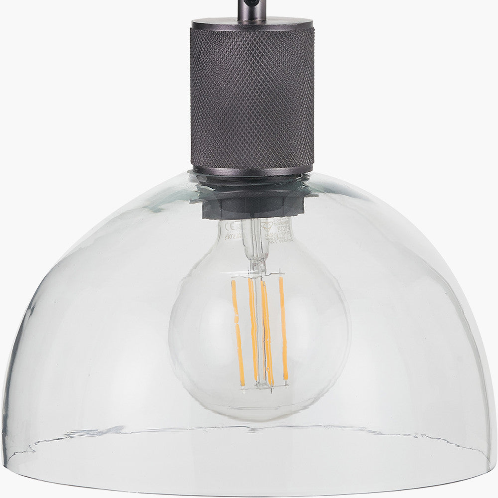 Kingston Clear Glass with Antique Bronze Fitting Elec Pendant