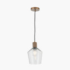 Bexley Clear Glass with Antique Brass Fitting Elec Pendant