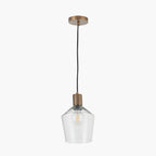 Bexley Clear Glass with Antique Brass Fitting Elec Pendant
