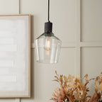 Bexley Clear Glass with Antique Bronze Fitting Elec Pendant