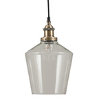 Emmanuelle Antique Brass Metal and Clear Glass Pendant