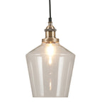 Emmanuelle Antique Brass Metal and Clear Glass Pendant