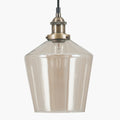 Emmanuelle Antique Brass Metal and Lustre Glass Pendant
