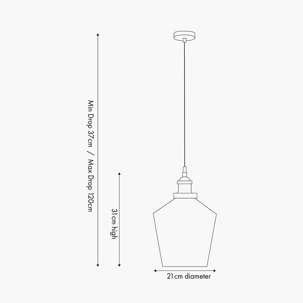 Emmanuelle Antique Silver Metal and Smoke Glass Pendant