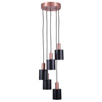 Biba Black and Antique Copper 5 Drop Pendant