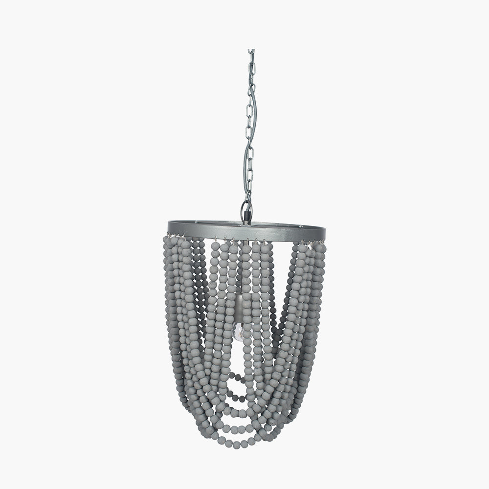 Bonneval Grey Wash Wood Bead Sash Pendant