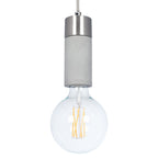 Frowick Concrete and Brushed Chrome Ceiling Fitting