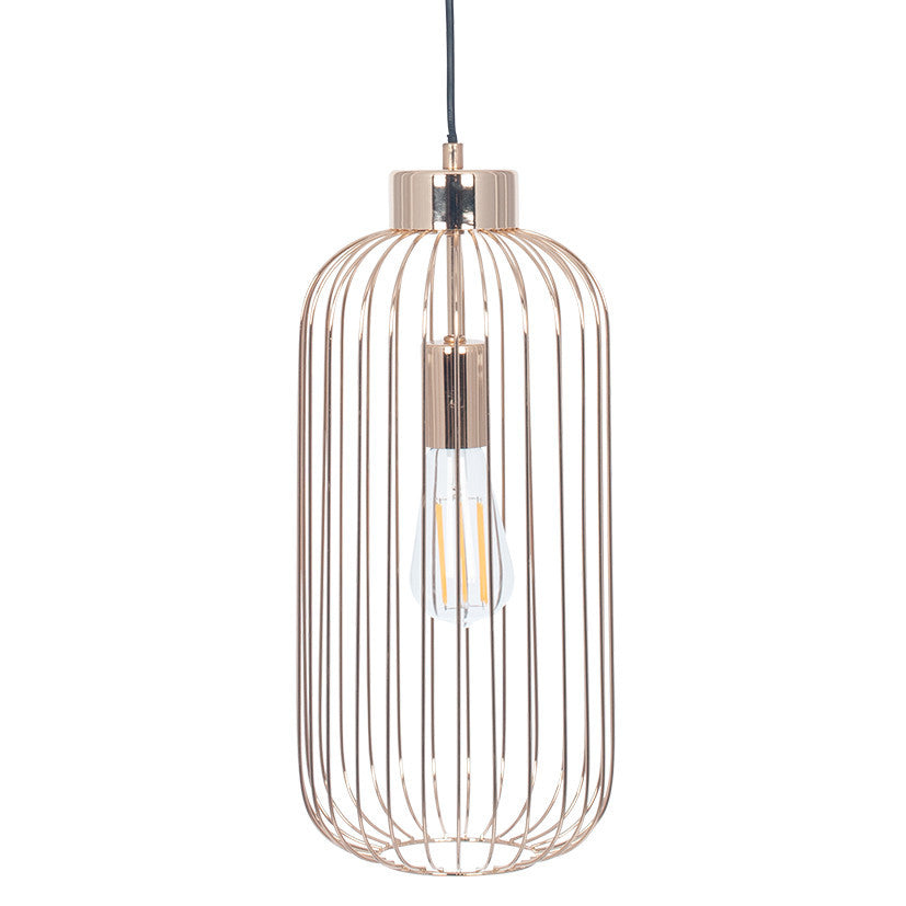 Dania French Gold Metal Wire Tall Pendant
