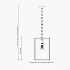 Llewellyn Matt Black Metal and Glass Pendant