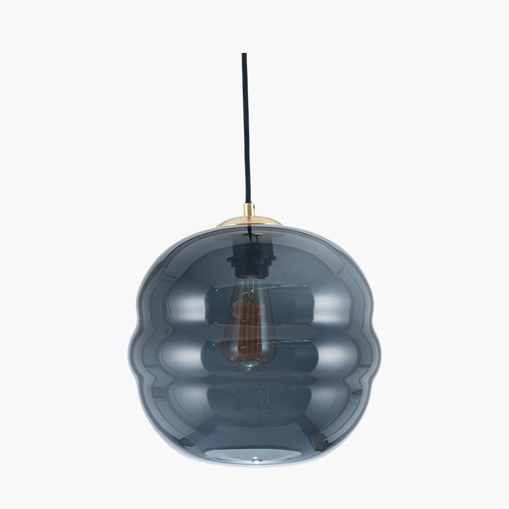 Vicenza Navy Ripple Glass Pendant