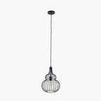 Dania Matt Black Metal Shaped Wire Pendant