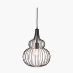 Dania Matt Black Metal Shaped Wire Pendant