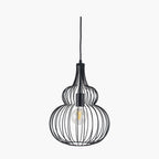 Dania Matt Black Metal Shaped Wire Pendant
