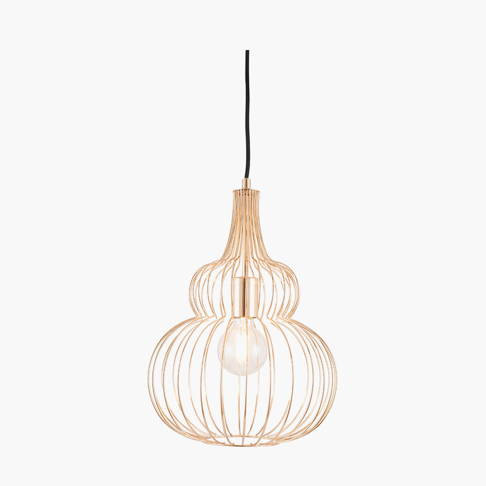 Dania French Gold Metal Wire Shaped Pendant