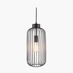 Dania Matt Black Metal Wire Tall Pendant