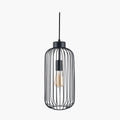 Dania Matt Black Metal Wire Tall Pendant