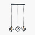 Alessio Matt Black Metal 3 Cube Pendant