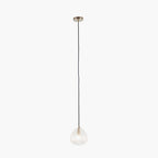 Ella Clear Ribbed Glass Teardrop Pendant