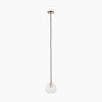Ella Clear Ribbed Glass Teardrop Pendant