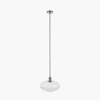 Abigail Clear Ribbed Glass Oval Pendant