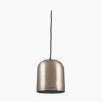 Kochi Antique Silver Hammered Metal Dome Pendant