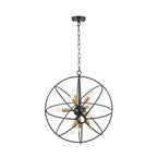 Luna Matt Black and Brushed Gold Metal Sputnik Pendant