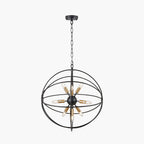 Luna Matt Black and Brushed Gold Metal Sputnik Pendant