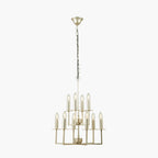 Giry Antique Silver Leaf Metal Multii Arm Chandelier Pendant